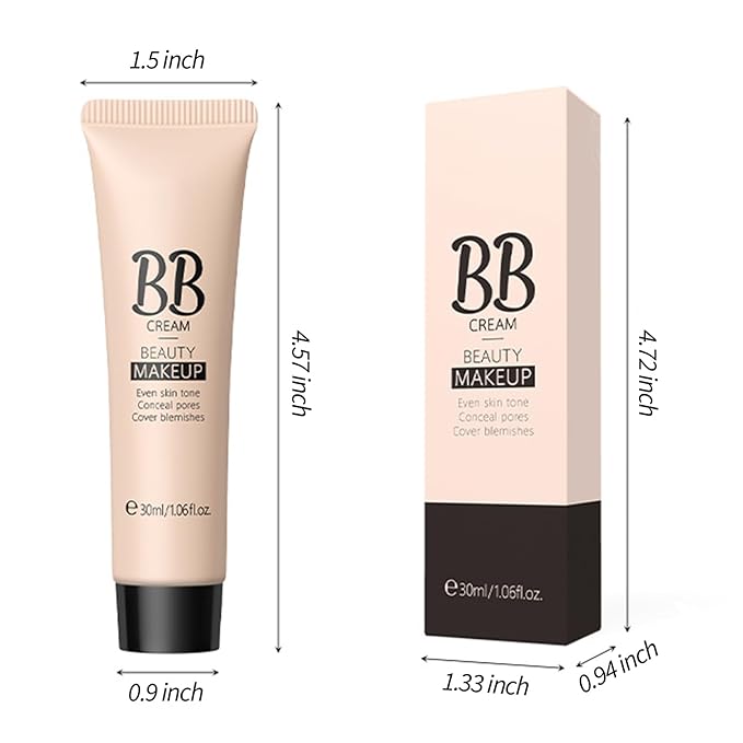 KWOLYKIM 2PCS Hydrating Makeup BB Cream, Tinted Moisturizer All Skin(Ivory)