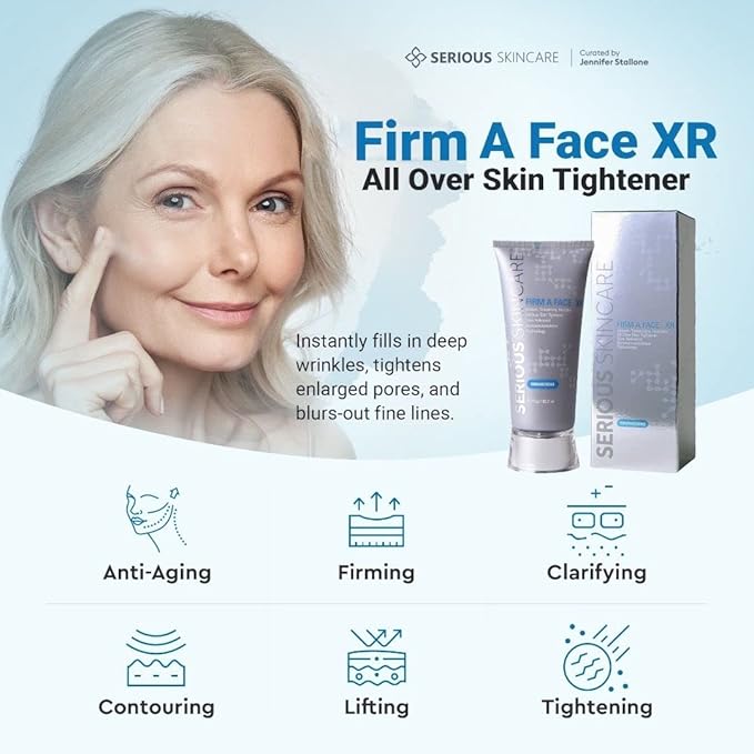 Serious Skincare Firm A Face XR - Instant Temporary Skin Tightener - Invisible Lift for Face and Neck with Retinol - Anti-Aging to Reduce the Look of Fine Lines, Wrinkles and Large Pores - 3.2 Fl Oz
