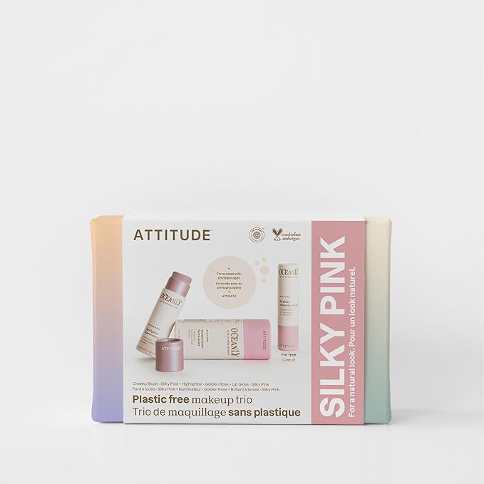 ATTITUDE Silky Pink Makeup Box Set, EWG Verified,