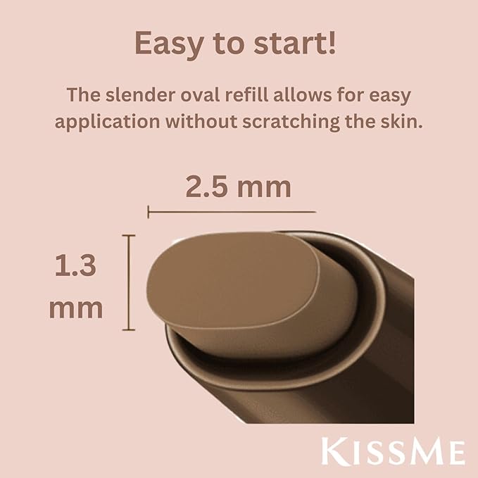 Heroine Make by KISSME Soft Define Waterproof Cream Pencil Eyeliner, Long-Lasting Natural Shades, 0.1g Punched Oval Core, 01 Natural Brown, 0.01oz