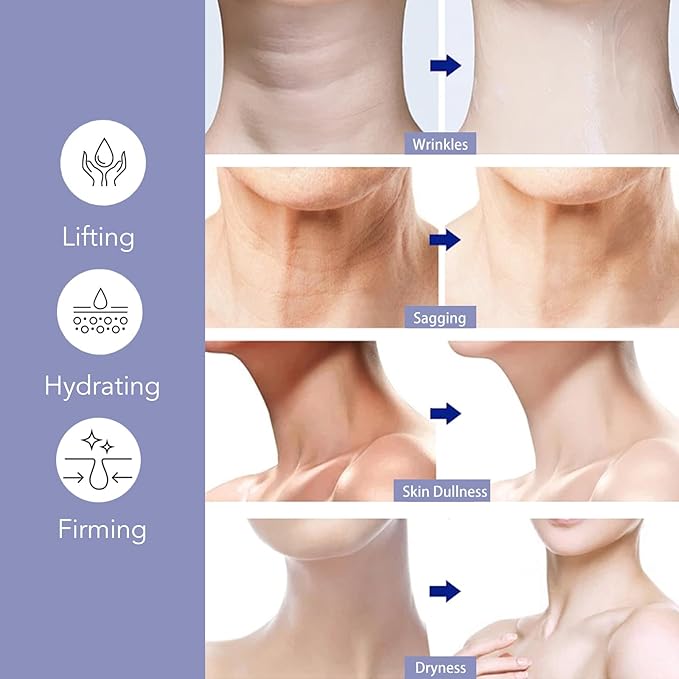 Neck Firming Cream, Tighten and Lift Neck Cream for Crepey Skin, Anti-Aging Neck & Décolleté Cream, Smooth & Tight Sagging Skin, Organic Pure Neck Cream 1.7 Floz