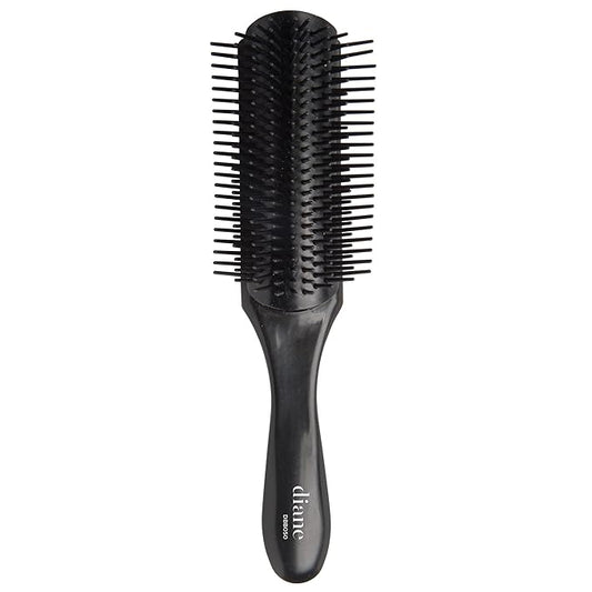 Diane Nylon Pin Styling Hairbrush for Detangling, Separating, Shaping, and Defining Wet or Curly Hair, Heat-Resistant, Anti-Static, Hair Care Essential, Black