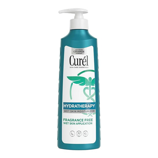 Curel Hydra Therapy In Shower Lotion, Itch Defense Body Moisturizer with Advanced Ceramide Complex, Vitamin E, & Oatmeal Extract, 12 Oz