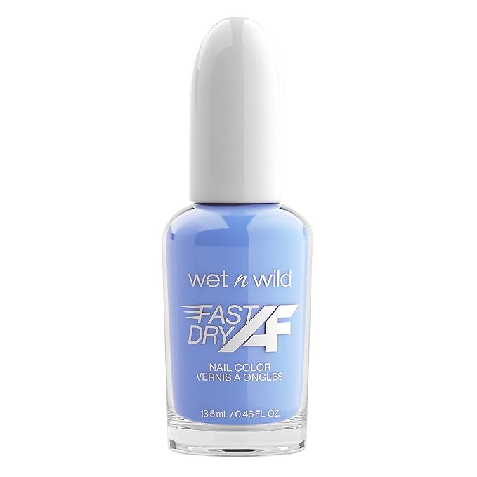 wet n wild Fast Dry AF Nail Polish Color, Baby Blue Sin-derella | Quick Drying - 40 Seconds | Long Lasting - 5 Days, Shine (Pack of 2)