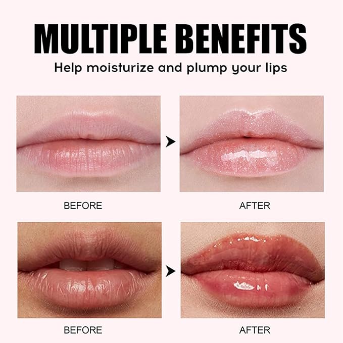 4 Colors Fat Oil Lip Gloss, Lip Oil Lip Glaze Hydrating Lip Glow Oil Big Brush Head Moisturizing Lip Gloss, Shiny Transparent Tinted Plumping Lip Oil Long Lasting Nourishing Non-sticky (01#)
