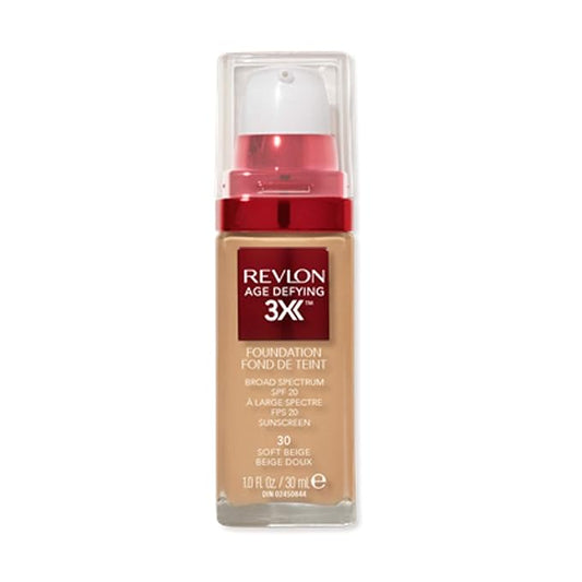 Revlon Liquid Foundation, Age Defying 3XFace Makeup, Anti-Aging Fl Oz