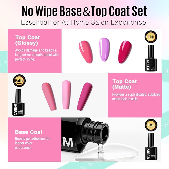 Mefa 54pcs gel nail polish