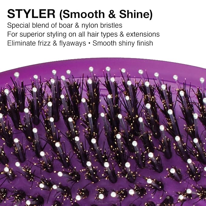 Olivia Garden Smooth & Shine Styler Brush, Purple
