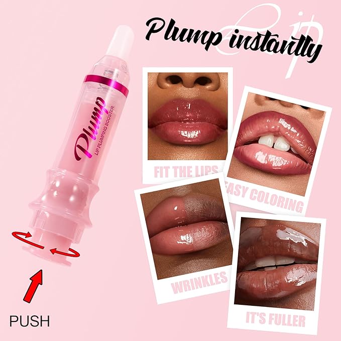 Erinde Lip Plumper Gloss, Natural Ginger Lip Plumping Booster Lip Plumping Oil, Ultra-Hydrating & Nourishing Plump Lip Plumper, Glossy Finish Fuller Lip Plumping Lip Gloss for Women Girls, G07