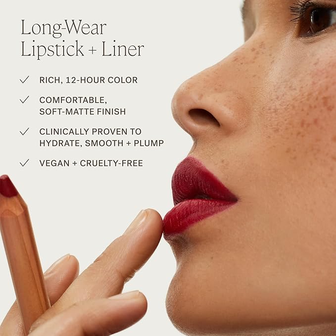 ILIA - Lip Sketch Hydrating Crayon | Non-Toxic, Cruelty-Free, Hyaluronic Acid, Hydrating + Long Lasting, Crease-Resistant, Demi-Matte (Rhyme)