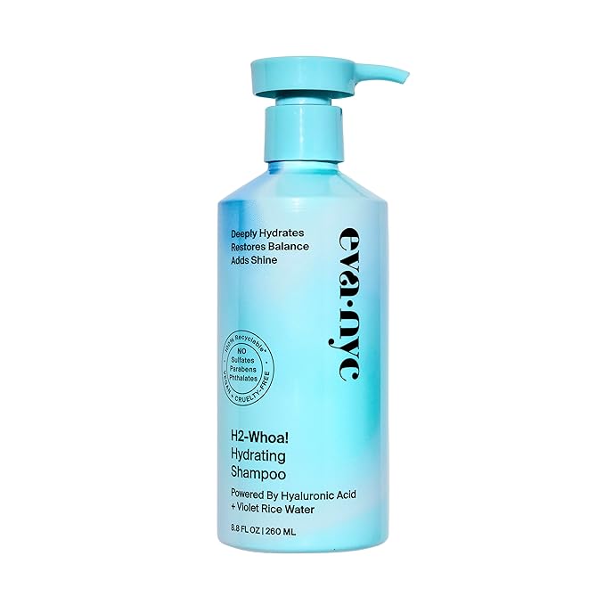 Eva NYC H2-Whoa Hydrating Shampoo, Inflused with Hyaluronic Acid and Voilet Rice Water, 8.8 fl oz