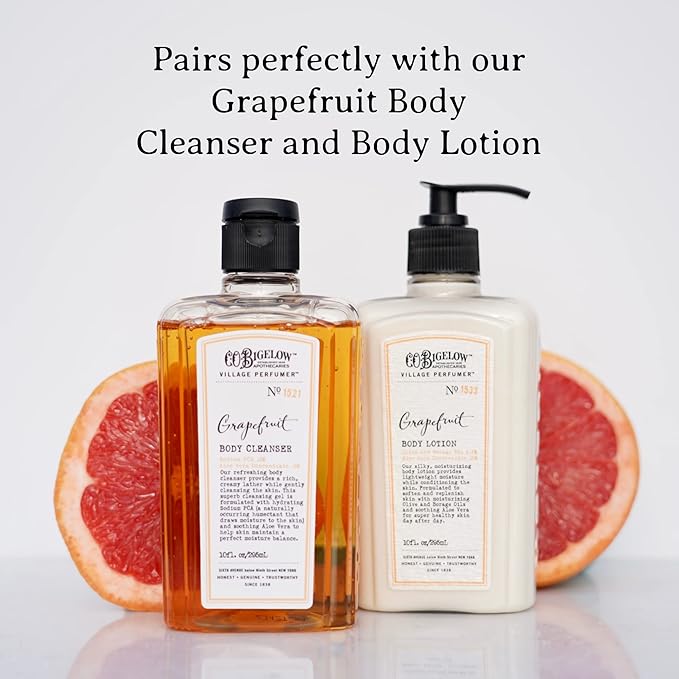 C.O. Bigelow Hand Wash Grapefruit, Village Perfumer Moisturizing Hand Soap for Bathroom & Kitchen with Aloe Vera and Pro-Vitamin B5, 10 fl oz