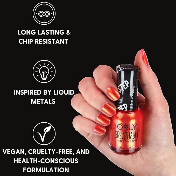Orly Melting Point Nail Polish Collection | GoldenOrange Shimmer | Long-Wearing, Full Coverage Formula with Gripper Cap | Vegan & Cruelty-Free (Erupt To No Good)