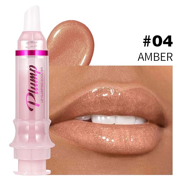 Erinde Lip Plumper Gloss, Natural Ginger Lip Plumping Booster Lip Plumping Oil, Ultra-Hydrating & Nourishing Plump Lip Plumper, Glossy Finish Fuller Lip Plumping Lip Gloss for Women Girls, G04