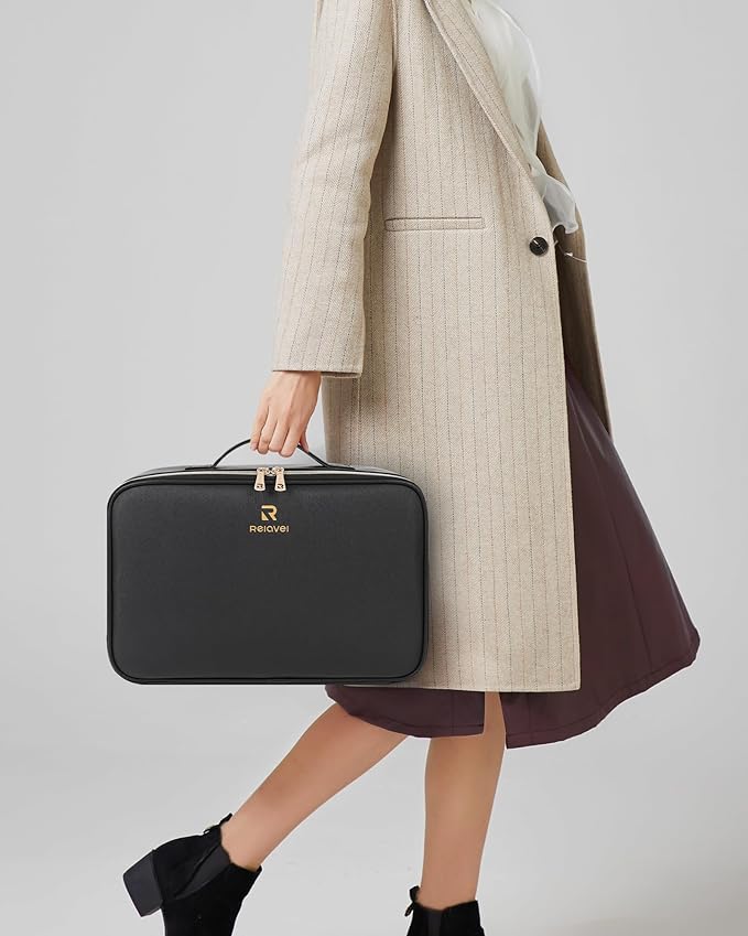 Relavel makeup train case with