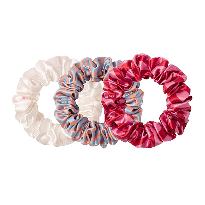 slip Large Scrunchie Midsummer | Set of 3 Pure Silk Large Scrunchies | Includes 1 Sunshade, 1 Bianca, 1 Midsummer | 100% Mulberry Silk, Anti-Crease, Gentle on Hair, Reduces Breakage