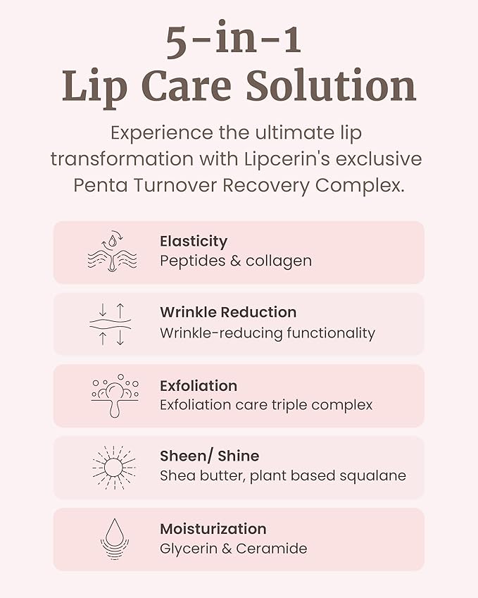 Glint Lipcerin (Pink Sparkle, 0.5fl oz) - Lasting Hydration, Plumping 5-in-1 Lip Care Gloss Balm with Glitter, Shea Butter. Korean Skin Care. Chapped, Dry, Cracked, Damaged Lips.