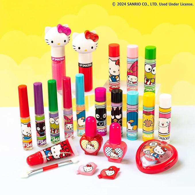 Lip Smacker Sanrio Hello Kitty and Friends Flavored Liquid Lip Gloss | Dry Lips | For Kids, Men, Women | Stocking Stuffer | Christmas Gift | Set of 5