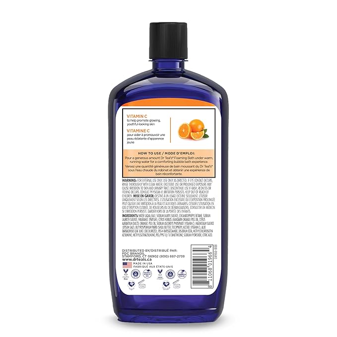Dr Teal's Foaming Bath with Pure Epsom Salt, Vitamin C & Sleep Blend, 34 fl oz (Pack of 2)