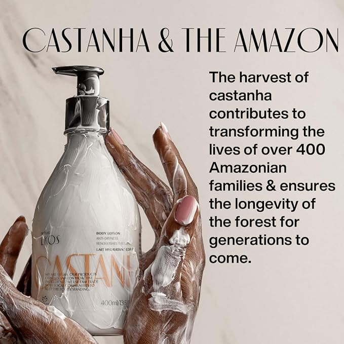 natura - Ekos Castanha (Brazil Nut) Renourishing Body Lotion - Anti-Dryness - Deep Skin Hydration Moisturizer - Vegan Skin Care - Brazilian Beauty Secrets - Self Care & Body Care - 13.5 fl oz (400ml)