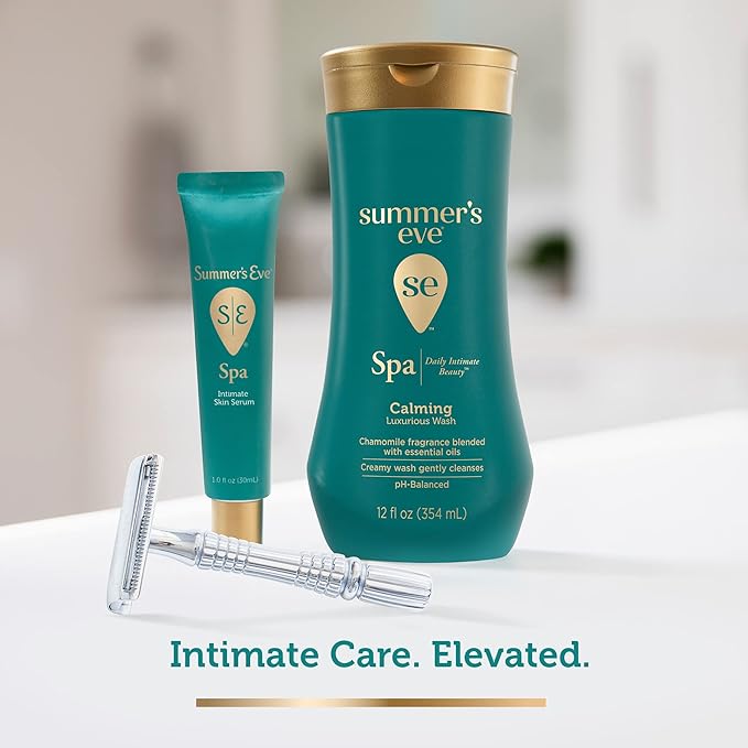 Summer's Eve Spa Daily Intimate Beauty, Luxurious Skin Serum, Post Shave Fragrance Free Women’s Hydrating Serum, 1oz Tube