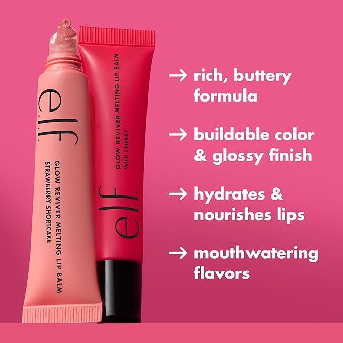 e.l.f. Glow Reviver Melting Lip Balm, Hydrating Tinted Lip Balm For A Glossy Finish & Soft, Supple Lips, Vegan & Cruelty-Free, Yummy Gummy