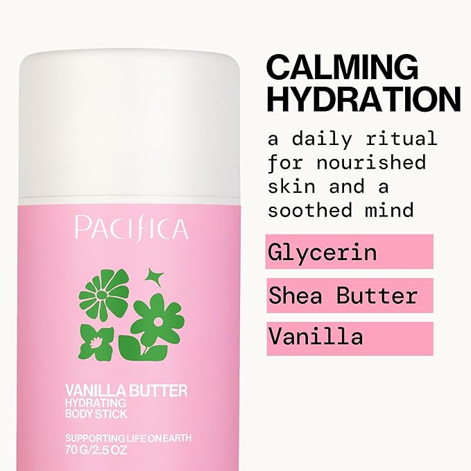 Pacifica Vanilla Butter Moisturizing Balm Stick – Solid Body Lotion for Instant Dry Skin Relief Moisture Balm, Shea Butter & Vanilla Formula Vegan & Cruelty-Free Clean Skincare 2.5 oz