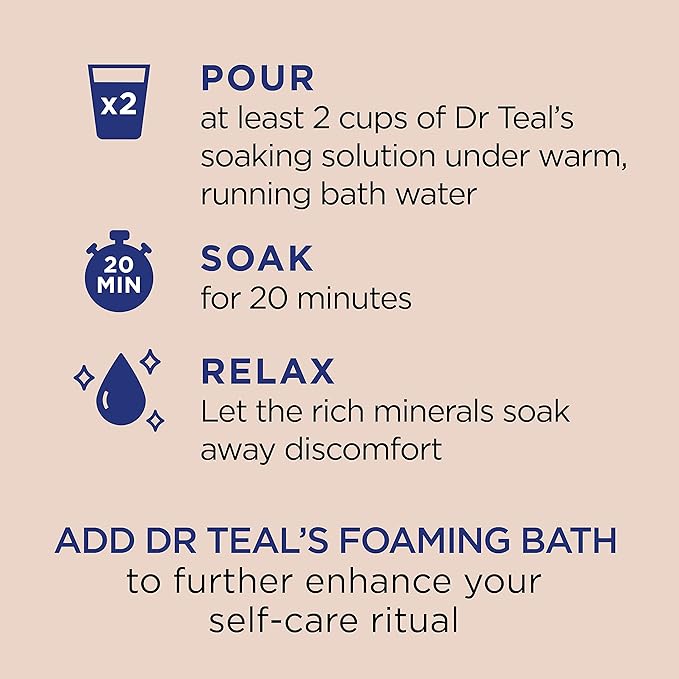 Dr Teal's Pure Epsom Salt, Shea Butter & Almond, 3 lbs (Pack of 4)