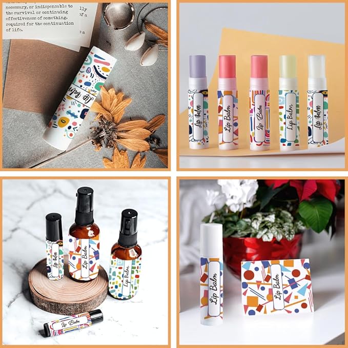 OLYCRAFT 100Pcs Self-Adhesive Lip Balm Tag