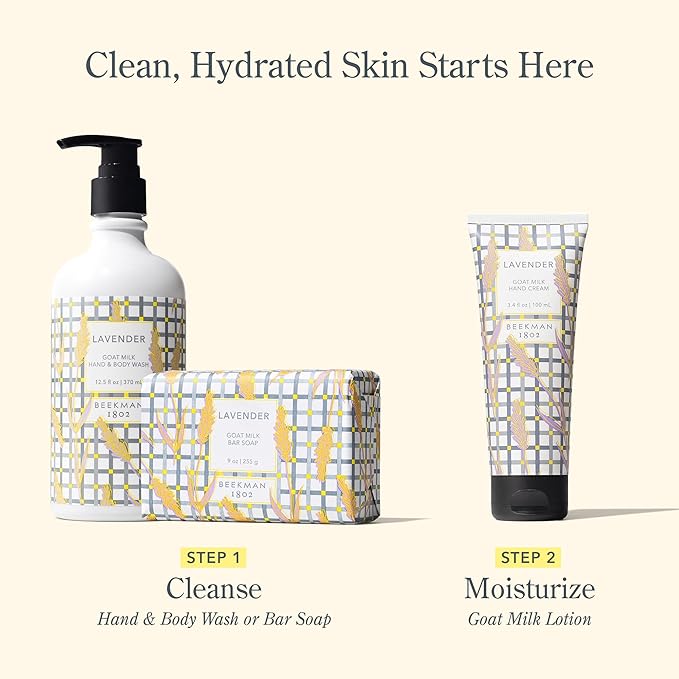 Beekman 1802 Pure Goat Milk Hand Cream, Lavender - Scented - 2 oz - Moisturizing Lotion for Dry Skin - Anti-Aging Hydration - Good for Sensitive Skin - Cruelty Free