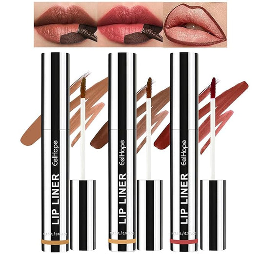 3Pcs Removable Lip Liner Set,Pencil-Peel Off Lip Liner Tattoo,Long Lasting Peel Off Lip Stain Matte Waterproof Lip Pencil for Womem