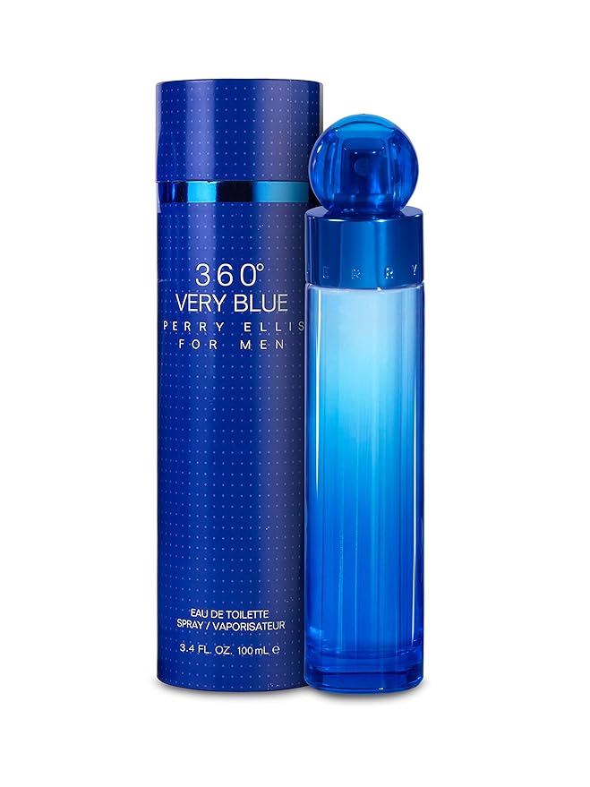 Perry Ellis 360 Very Blue for Men - 3 Pc Gift Set 3.4oz EDT Spray, 0.25oz EDT Spray, 3oz Shower Gel