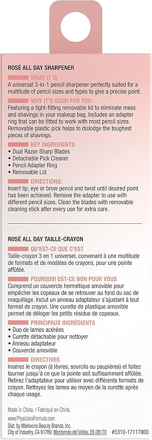 Physicians Formula Rosé All Day 3-in-1 Pencil Sharpener (Pack of 2)