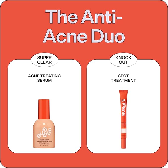 Bubble Skincare Knock Out 1.8% Salicylic Acid Acne Spot Treatment - Deep Cleansing Blemish Spot Treatment with Wintergreen & Willow Bark Extract - Clarifies & Calms Oily Skin (10ml)