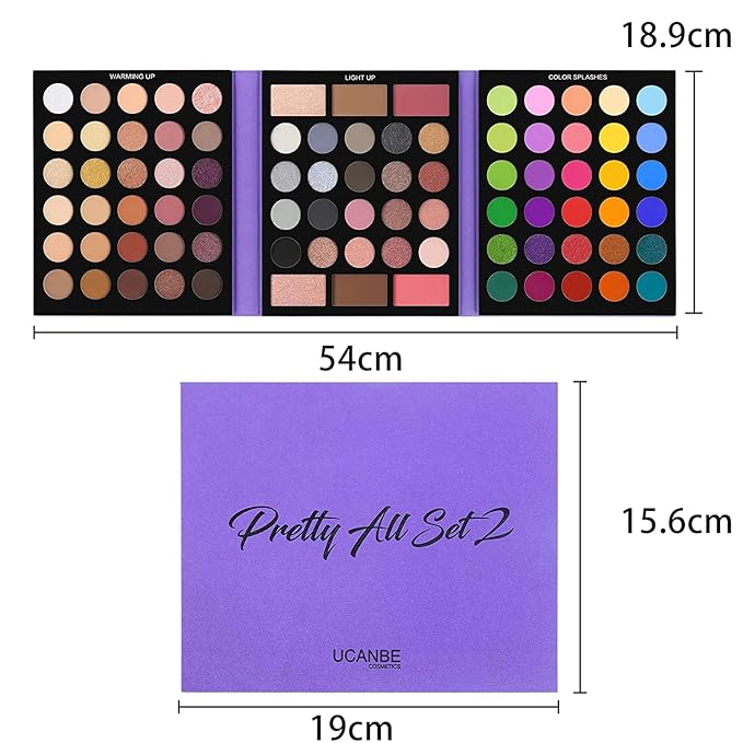 UCANBE 86 Colors Nude Eyeshadow Palette with 15pcs