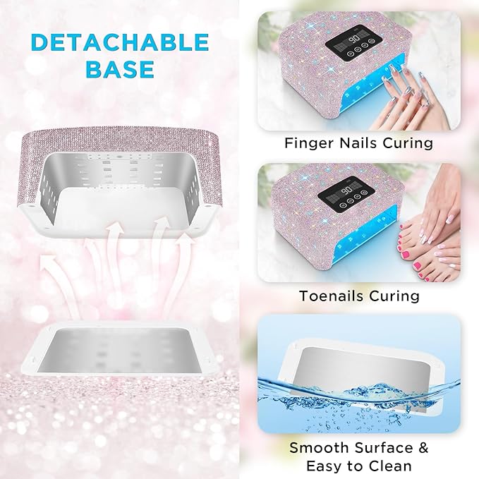 Cordless uv nail lamp, rechargeable