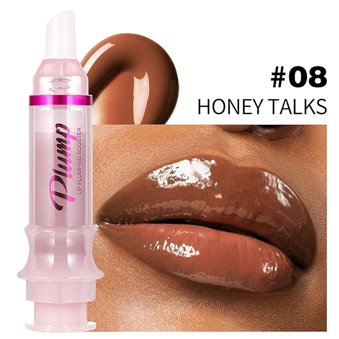 Erinde Natural Ginger Lip Plumping Booster Oil, Ultra-Hydrating & Nourishing Plumper, Glossy Finish Fuller Lip Plumper Gloss for Women Girls, G08