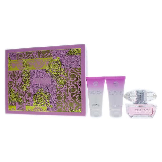 Versace Versace Bright Crystal Women Giftset (Eau De Toilette Spray, Perfumed Bath and Shower Gel, Shimmering Body Gel)