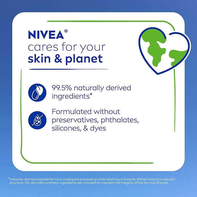 NIVEA Moisture Lip Care, Hydrating Lip Balm with Shea Butter, Nourishing Oils and Vitamin C & E, 3-in-1 Moisture, Repair and Nourish, 0.17 Oz Stick, Pack of 4