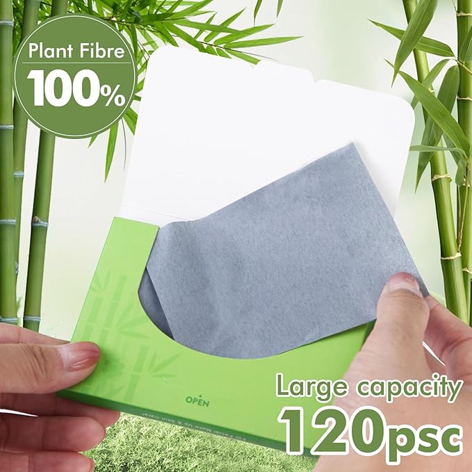 Oil Absorbing Sheets with Bamboo Charcoal - 2 Oily Skin