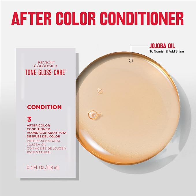 Revlon ColorSilk Tone + Gloss + Care Demi Permanent Hair Color, Dye Kit with Leave-In Scalp and Haircare Serum, 2x Shinier, 4x Stronger, 4 Dark Brown, 4.5 fl oz