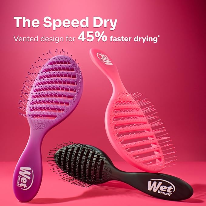Wet Brush Speed Dry Hair Brush - Splatter (Color Wash) - Vented Design and Ultra Soft HeatFlex Bristles Are Blow Dry Safe With Ergonomic Handle Manages Tangle and Uncontrollable Hair - Pain-Free