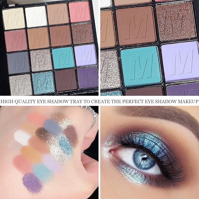 9 Colors Blue Champagne Gold Matte Shimmer Eyeshadow