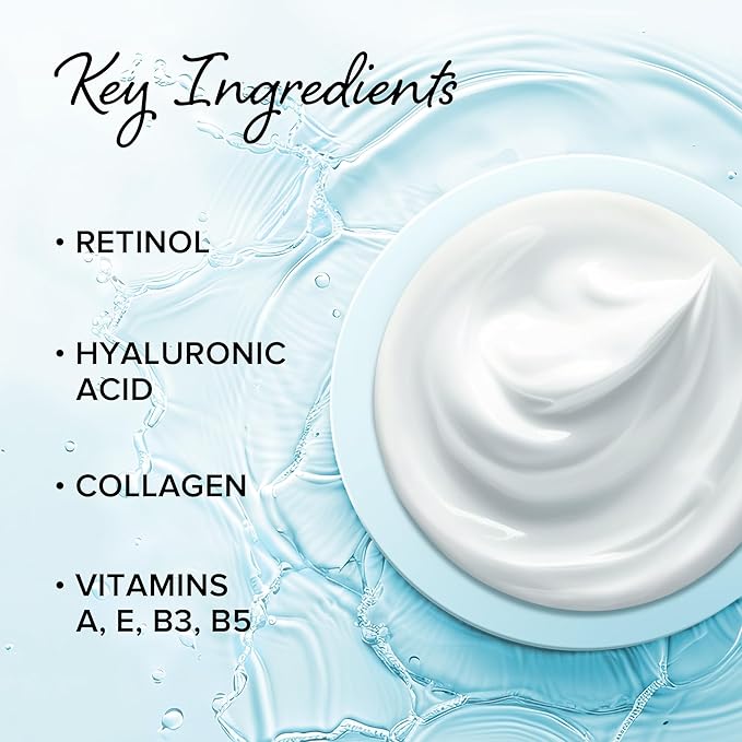 MAREE Face Moisturizer Collagen Cream for Face Gift Set 2 Pack - Hyaluronic Acid & Retinol - Anti-Aging Wrinkle Creams - Crema Para La Cara