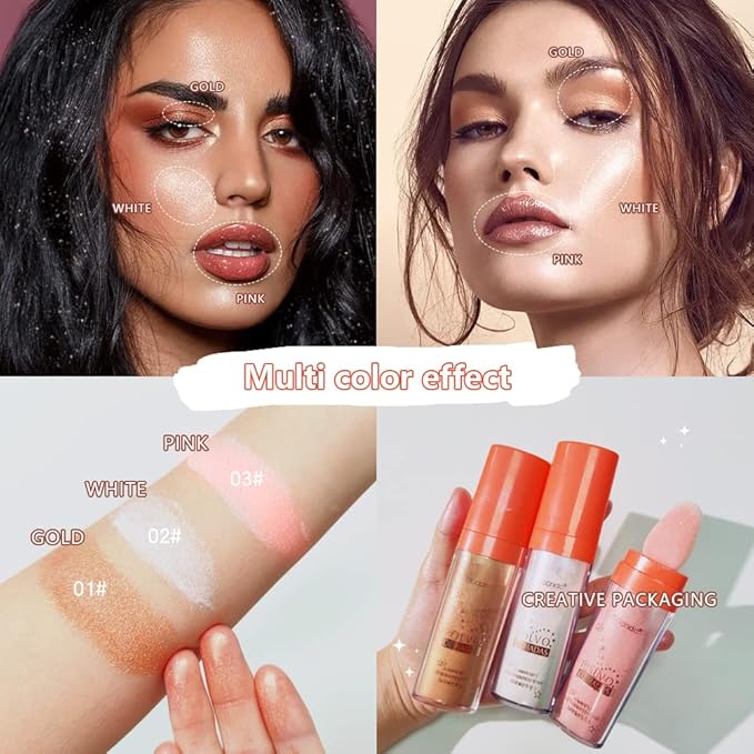 Highlight Polvo De Hadas, Fairy Highlighter Powder, Brightening Makeup (Gold)