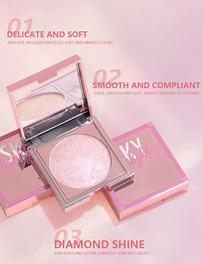 MAEPEOR Face Highlighter Palette 8 Colors Smooth Shimmer Peacock Blue)