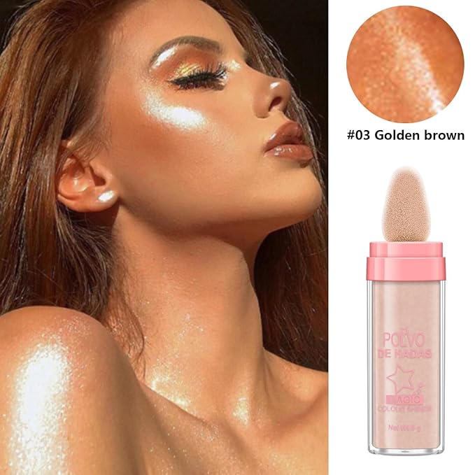 Polvo De Hadas Fairy Dust Highlight Patting Powder Golden brown)