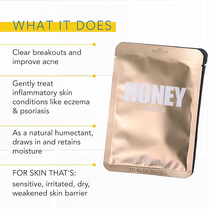 LAPCOS Honey Sheet Mask, Daily Face Tighten