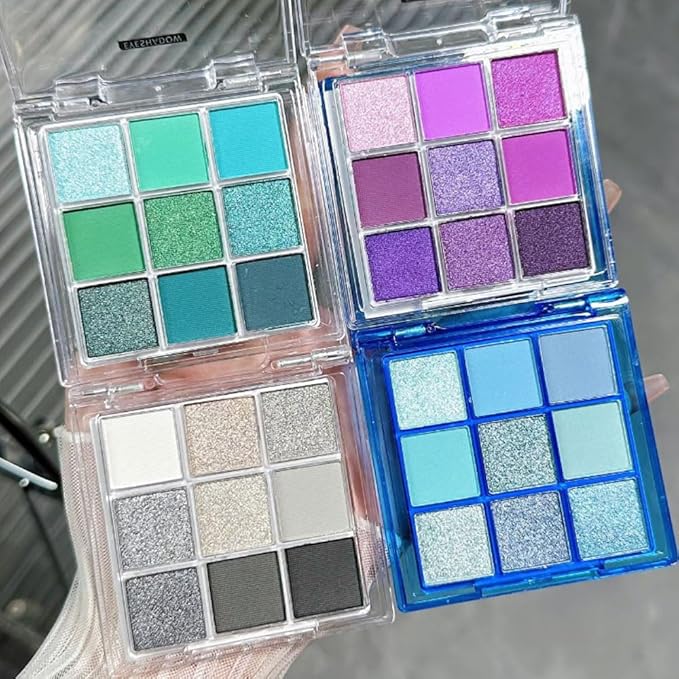 Black Silver Gray Smokey Eyeshadow Palette,Black and White and Sparkly Eye Shadow,Highly Pigmented Black Smokey Radiance Eyeshadow Palette,Long Lasting Waterproof Blendable Womens Eyeshadow Dark