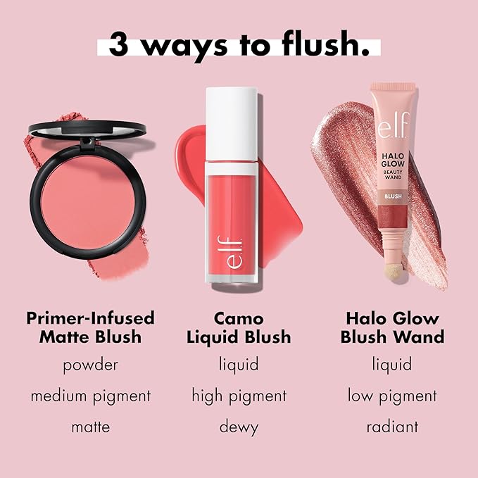 e.l.f. Primer-Infused Matte Blush, Long-Lasting, Lightweight & Buildable Always Vibrant